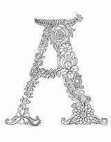 Letter Coloring Pages Adult Floral Alphabet Printable Letters Coloringgarden Feather Colouring Adults Flower Sheets Color Books Print Book Getcolorings Doodle sketch template