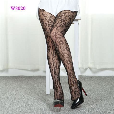 hot women lace floral top silicone band stay up thigh high stocking