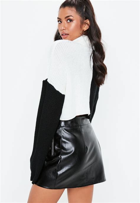 black buckle strap faux leather mini skirt missguided