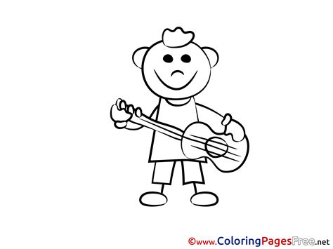 musician colouring page printable