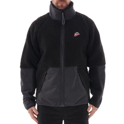 nike sherpa fleece jacket full zip black bv