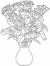 Vase Bouquet Roses Colouring Ausmalen Wonder Coloriages Stamp Birdscards sketch template