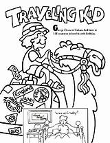 Traveling Kid Coloring Crayola Pages Color sketch template