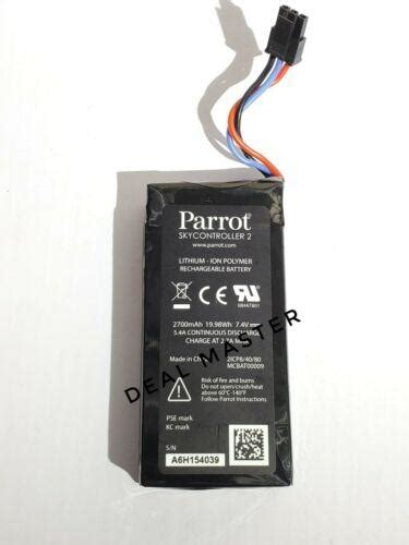 parrot bebop  skycontroller  battery silver joysticks mah