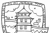 Mewarnai Kartun Klenteng Vihara Monas Sketsa Budha Kumpulan sketch template