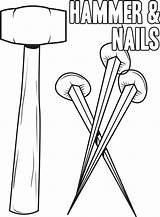 Coloring Hammer Nails Crucifixion Printable Pages Nail Christ Kids Represent Mpmschoolsupplies Getcolorings 9kb sketch template