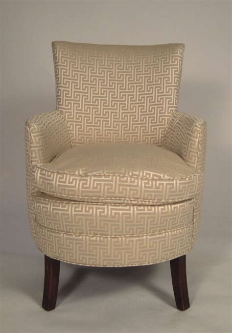 stylish small curved upholstered slipper chair  stdibs