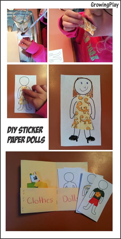 growing play diy sticker paper dolls