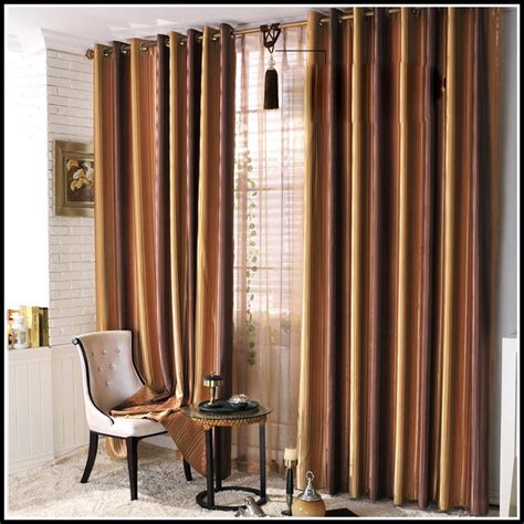 brown striped curtain panels curtains home decorating ideas mokoqka