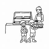 Cafeteria Coloring Template Pages sketch template