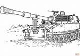 Coloring Pages Gun Military Color Drawing Artillery Adults Choose Board M109 Supercoloring A4 Line Howitzer sketch template