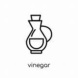 Vinegar Aceto Icona Illustrazione Profilo Azijn Pictogram Whit Elemento Isolata Zodiaco Nera Semplice Concetto Linea Lineair Embleemconcept sketch template