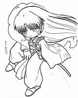 Sesshomaru Inuyasha Rin Coloring Pages Chibi Template sketch template