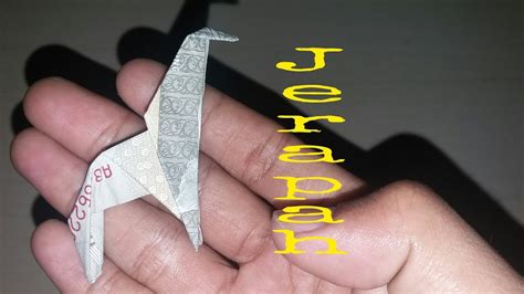 origami uang  membuat origami jerapah  uang kertas youtube