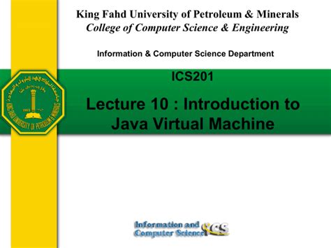 Lecture 10 Introduction To Java Virtual Machine Ics201