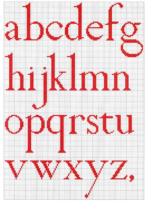 cross stitch mania  alphabet cross stitch chart