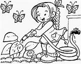 Coloring Pages Watering Plant Kids Children sketch template