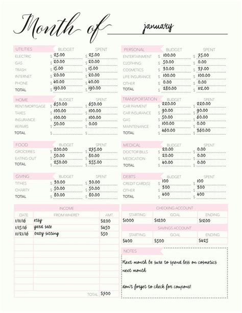 monthly budget planner budget planner budget printable etsy monthly