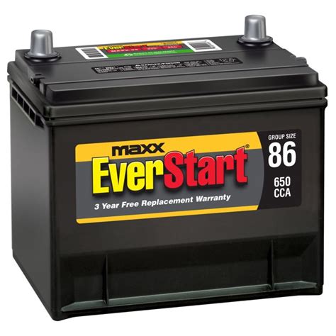 everstart maxx lead acid automotive battery group size 86 12 volt 650