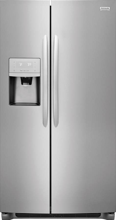 frigidaire gallery fgsctf  cu ft counter depth side  side refrigerator stainless steel