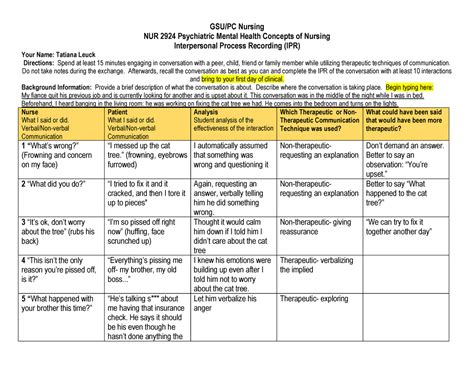 nursing process paper  foley sample interpersonal process