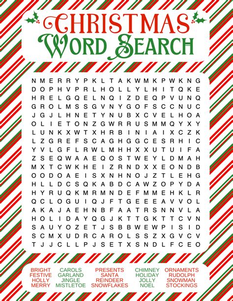 christmas word search printables  kids  adults