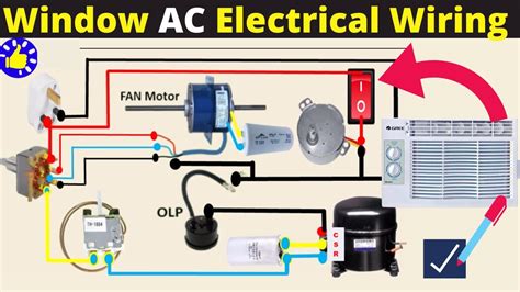 window ac electrical wiring connection diagram mian electric youtube