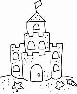 Castle Coloring Sand Cute Clip Clipart Sweetclipart sketch template