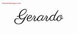 Gerardo Name Gerard Tattoo Designs Classic Printable Cursive Script Freenamedesigns sketch template