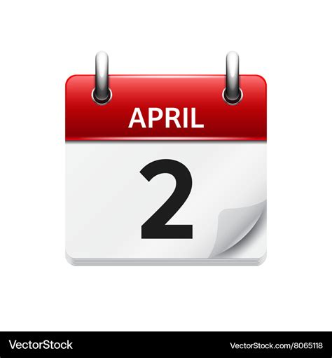april  flat daily calendar icon date royalty  vector