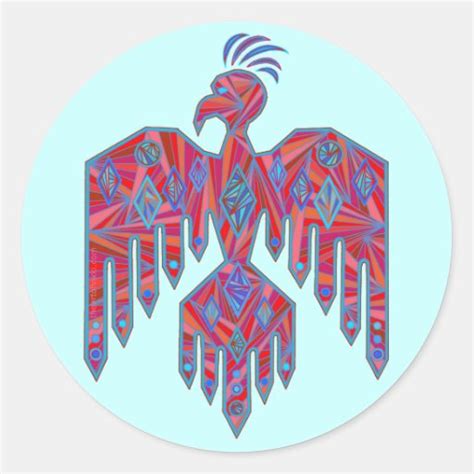 native american thunderbird symbol decals classic  sticker zazzle