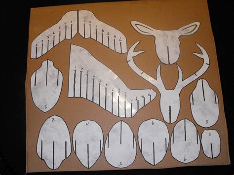 cardboard duct tape deer head trophy  template cardboard
