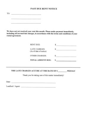 landlord late rent notice form template     books