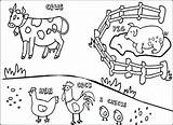 Farm Animal Coloring Pages Animals Planet Color Preschoolers Printable Pig Cow Chicken Getdrawings Print Getcolorings sketch template