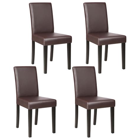 mecor dining chairs set  kitchen leather chair  solid wood legs