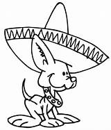 Coloring Mexican Dog Hat Pages Fiesta Sombrero Cute Wiener Chihuahua Wearing Little Drawings Hats Colorluna Color Printable Getcolorings Book Dogs sketch template