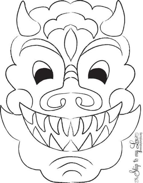 chinese  year craft dragon mask alpha mom