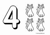 Number Coloring Clipart Sheets Four Pages Numbers Kids Printable Gif Cats Worksheets Color Preschool Digits 4kids Clipground Print sketch template