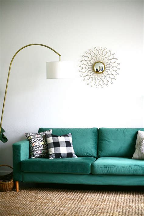 Our Statement Sofa Comfort Works Green Velvet Ikea Sofa