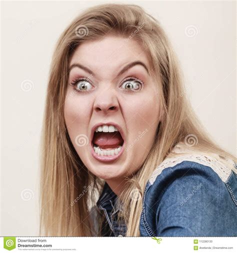 Angry Furious Woman Screaming Stock Image Image Of Funny