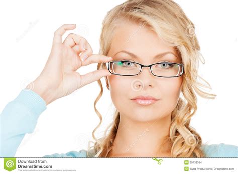 Woman With Eyeglasses Stock Images Image 35132364