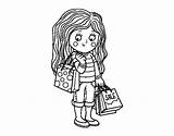 Shopping Coloring Pages Girl Summer Bag Supermarket Colorear Mall Getcolorings Printable Coloringcrew sketch template