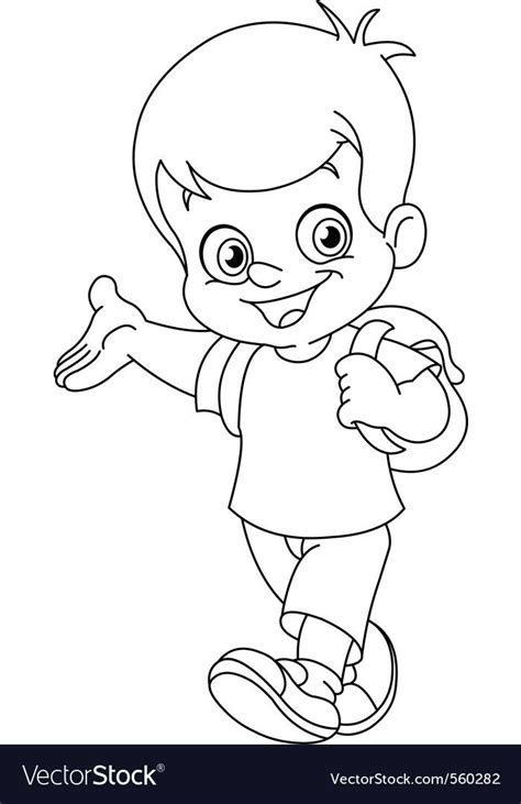 boy outline coloring page