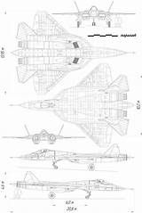 Sukhoi Pak Blueprint T50 Rc Drawingdatabase Modeling Planner F22 Raptor Planes sketch template