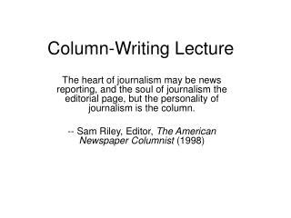 column writing lecture powerpoint