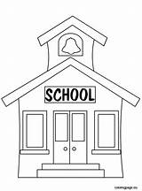 School House Coloring Back Pages Cut Patterns Drawing Wood Kids Printable Building Outline Applique Preschool Printables Colouring Old Open Embroidery sketch template