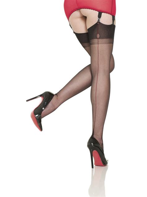 Gio Fully Fashioned Contrast Seam Stockings Sweet Pins