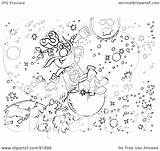 Coloring Outline Astronomer Clipart Illustration Royalty Bannykh Alex Rf sketch template