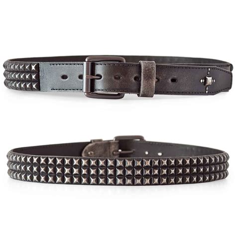 mens studded belt grey studded leather vintage studded belt  row