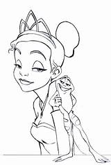 Tiana Coloring Pages Frog Disney Bjorkman James Posted Am sketch template